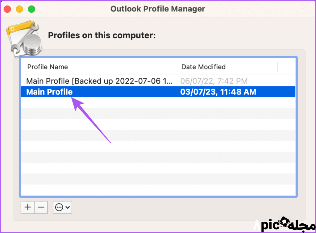 Outlook Profile Manager settings apps finder mac