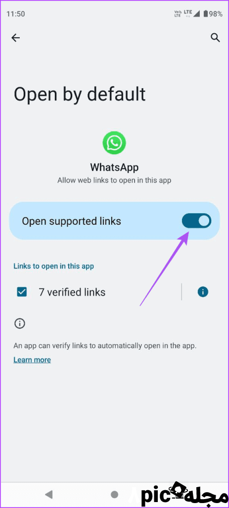 open supported links whatsapp اندروید