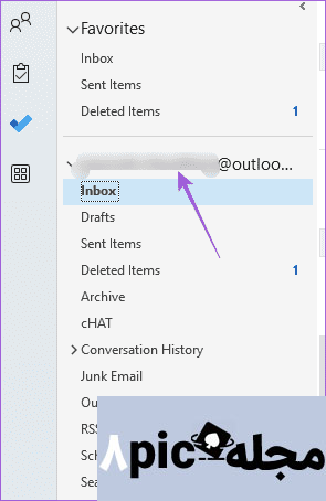 آدرس ایمیل پنجره های برنامه Outlook