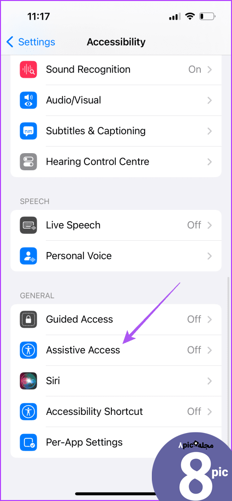 assistive access settings آیفون