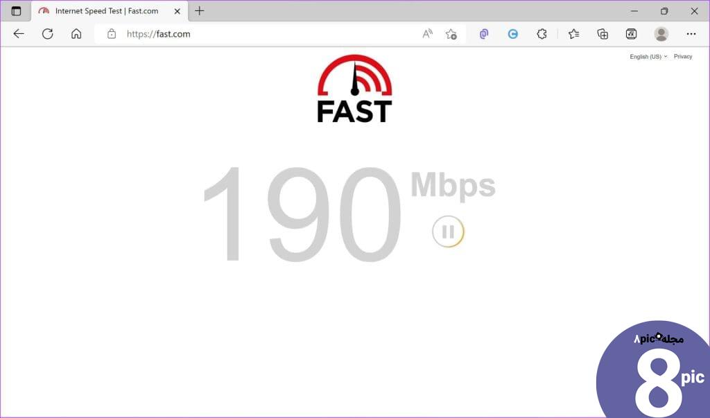 بررسی سرعت اینترنت Fast.com 1