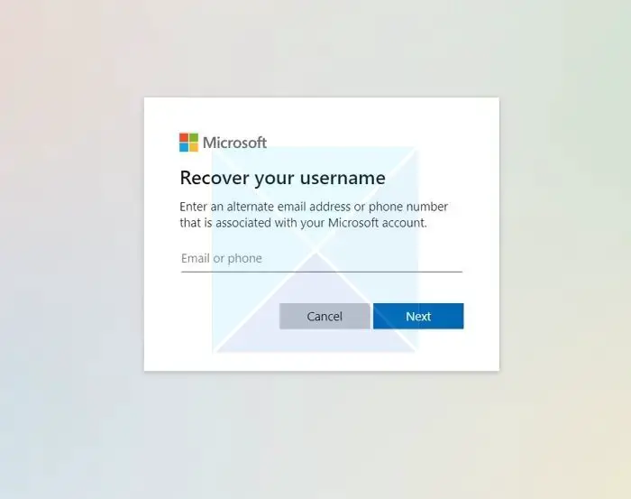 نام کاربری حساب مایکروسافت را بازیابی کنید