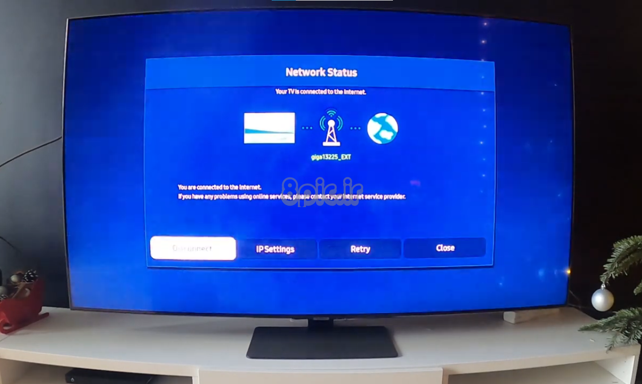 Checking network on samsung tv