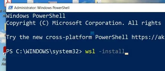 WSL را با استفاده از PowerShell نصب کنید