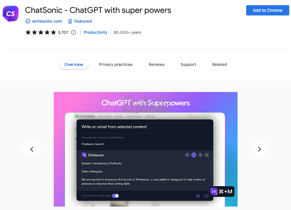 بهترین افزونه‌های Chrome برای بهره‌وری: Chatsonic