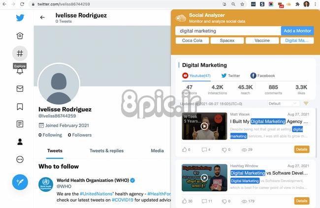 برنامه های افزودنی Chrome برای رسانه های اجتماعی: تحلیلگر اجتماعی