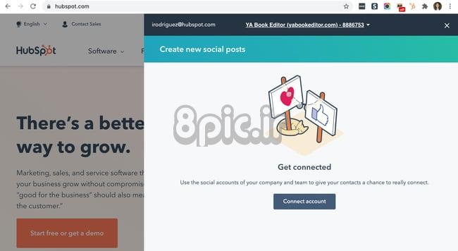 برنامه های افزودنی Chrome برای رسانه های اجتماعی: HubSpot Social