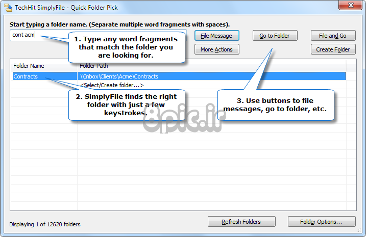 ابزار سازماندهی ایمیل: Simply File