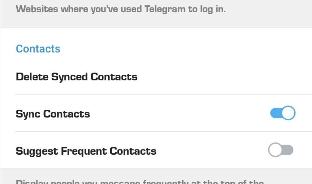 Enabling Sync Contacts on Telegram