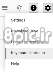 میانبرهای صفحه کلید Google Drive