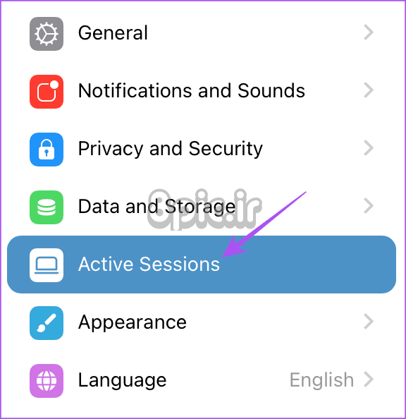active sessions settings telegram desktop