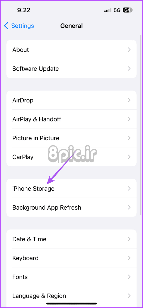 iphone storage settings 