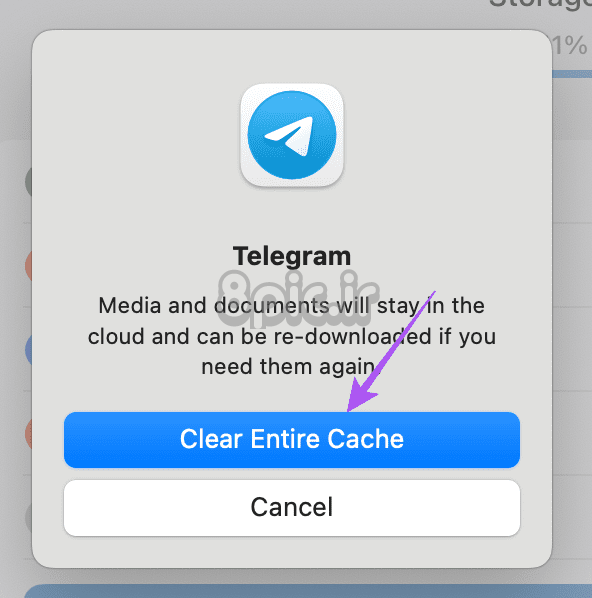 clear cache in telegram app on desktop