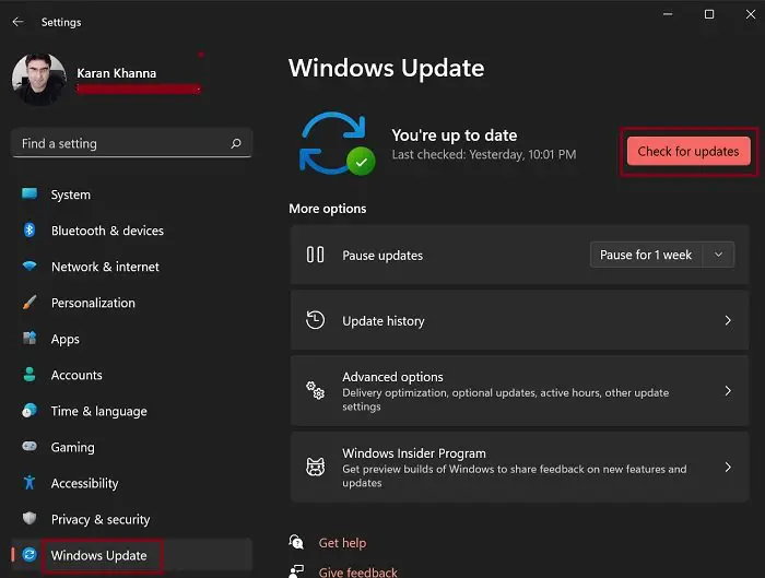 Windows Updates را به صورت دستی در ویندوز 11 دانلود کنید