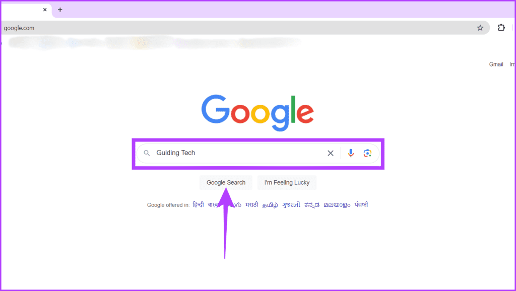 مشکل خود را در کادر جستجو تایپ کنید و دکمه جستجوی گوگل را بزنید