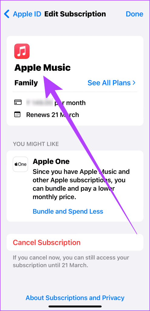5.3 در اینجا تأیید کنید که اشتراک Apple Music شما فعال و واجد شرایط اشتراک گذاری خانوادگی است