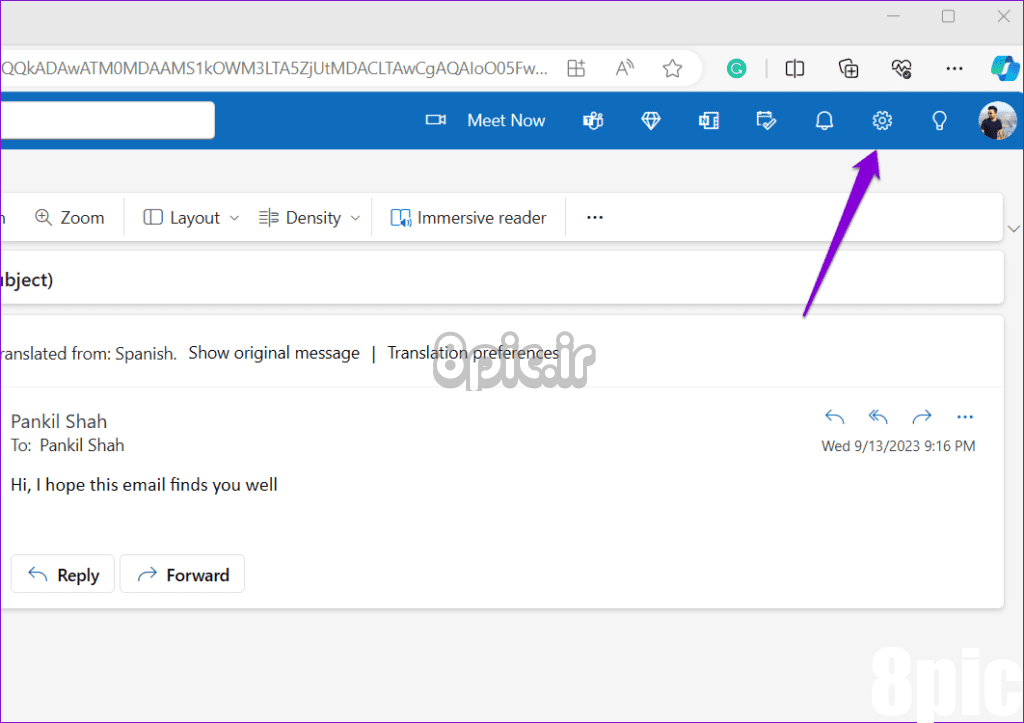 Outlook for the Web Settings