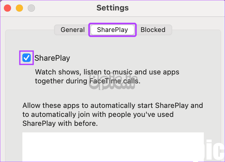 SharePlay Mac را خاموش کنید