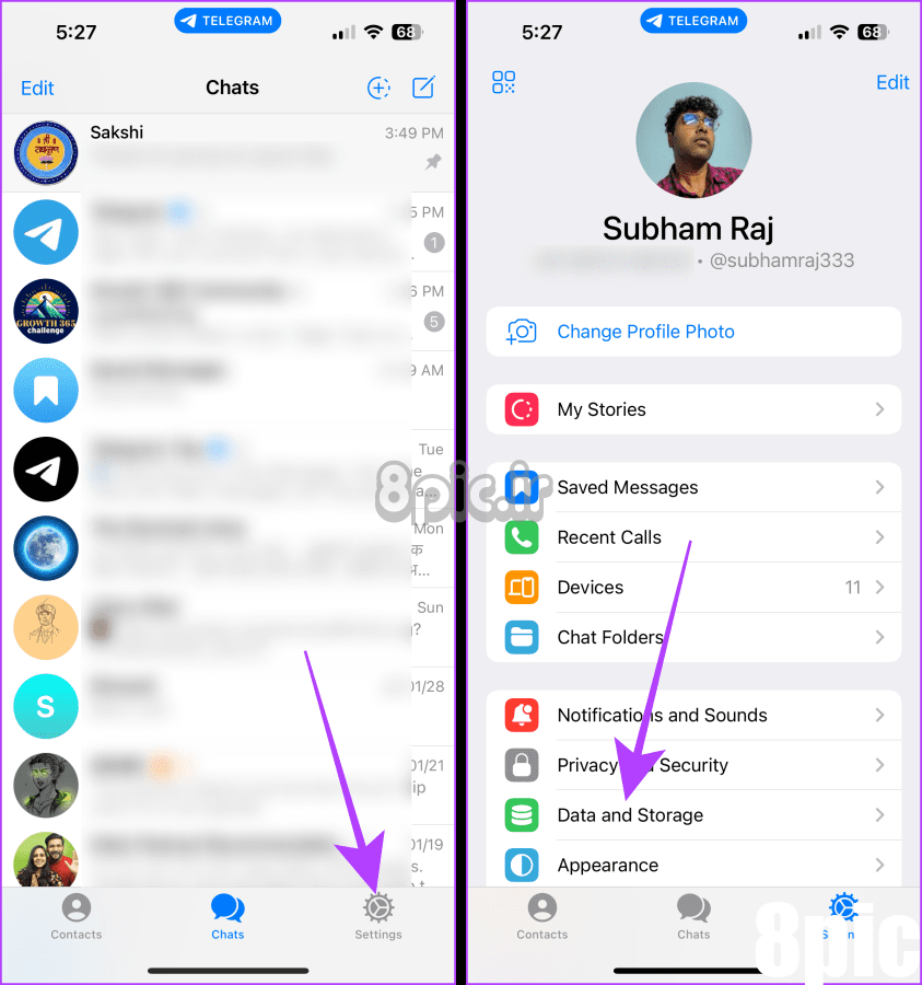 اپلیکیشن تلگرام در آیفون