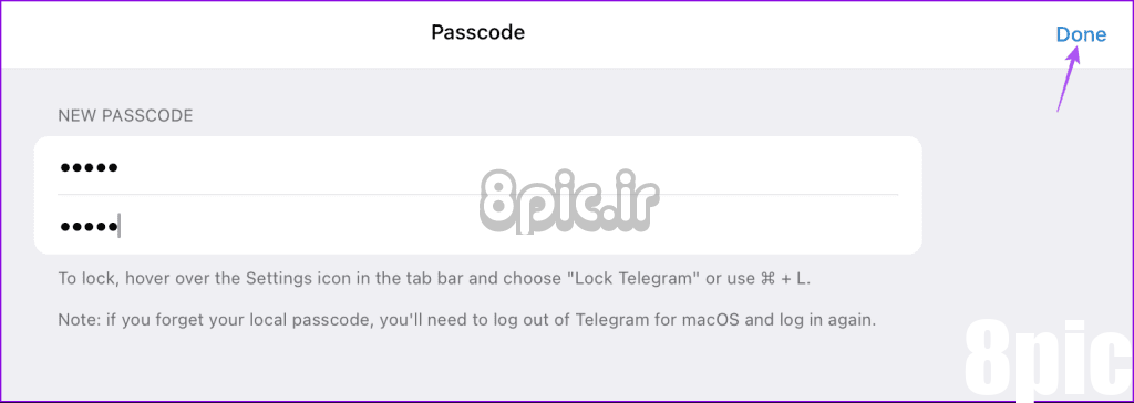 ذخیره رمز عبور تلگرام دسکتاپ