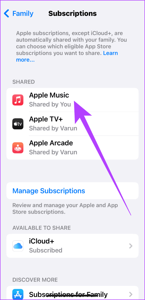 5.6 در نهایت مطمئن شوید که Apple Music با اعضای خانواده شما به اشتراک گذاشته شده است