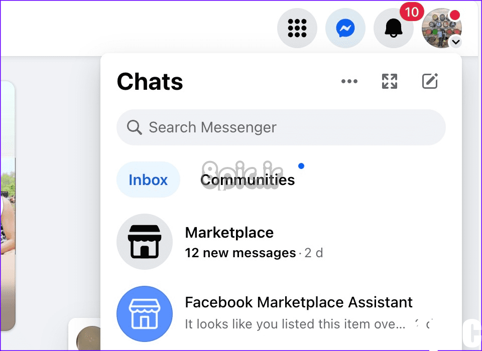 پیام‌های Facebook Marketplace در مسنجر 1 نشان داده نمی‌شوند
