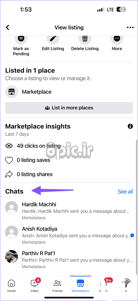 پیام‌های Facebook Marketplace در مسنجر 14 نشان داده نمی‌شوند