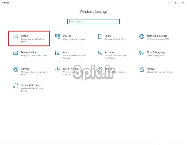 تصویری از تنظیمات ویندوز 10.