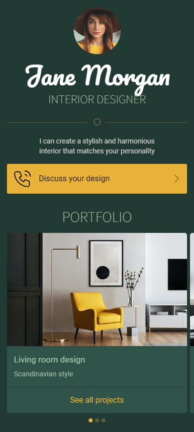 صفحه Taplink ساخته شده برای بیو interiodesigner در اینستاگرام